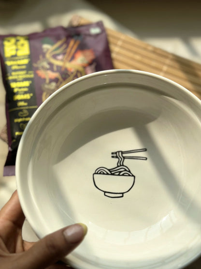 Pre Design Ramen Bowl With Chopstick â€“ Inside Print