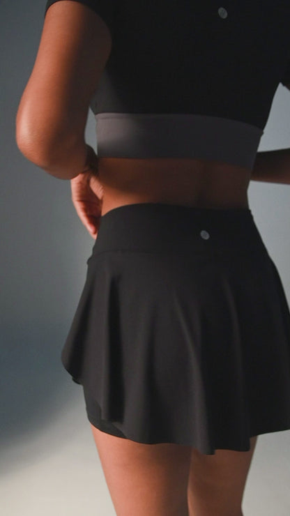 Black Swirl Tennis Skorts