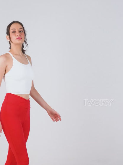 Ivory Cross Back Sports Bra