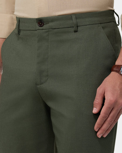 The Texture Tailored Pant Olive Grain