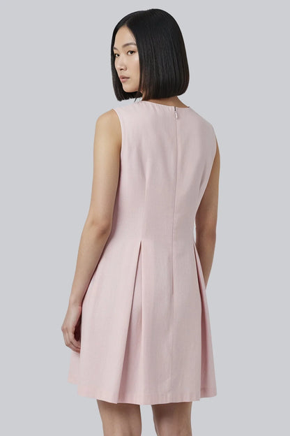 Rose Pink Embellished A-Line Dress