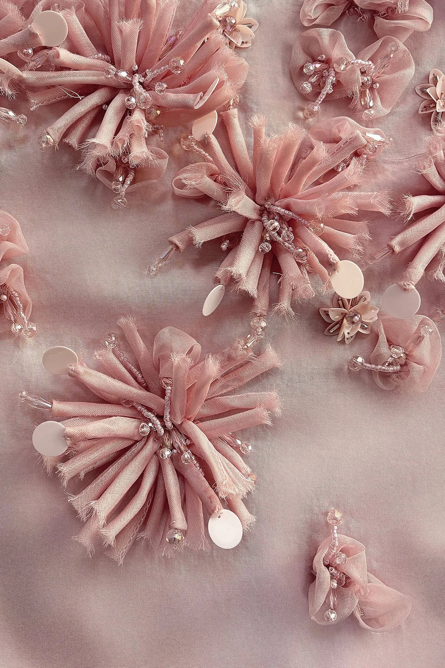 Rose Pink Embellished A-Line Dress