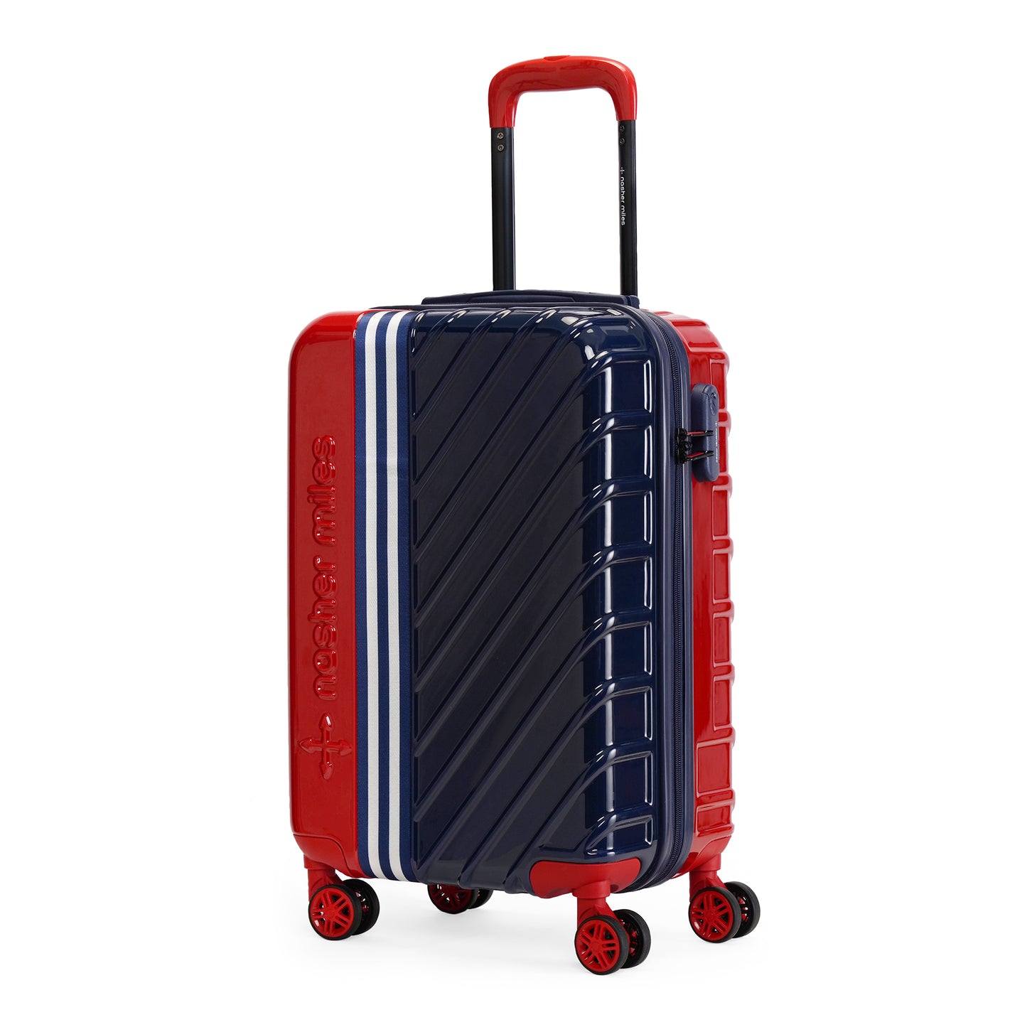 Nasher Miles Vegas Hard-Sided Polycarbonate Cabin Luggage Red&Blue 20 inch |55 Trolley Bag