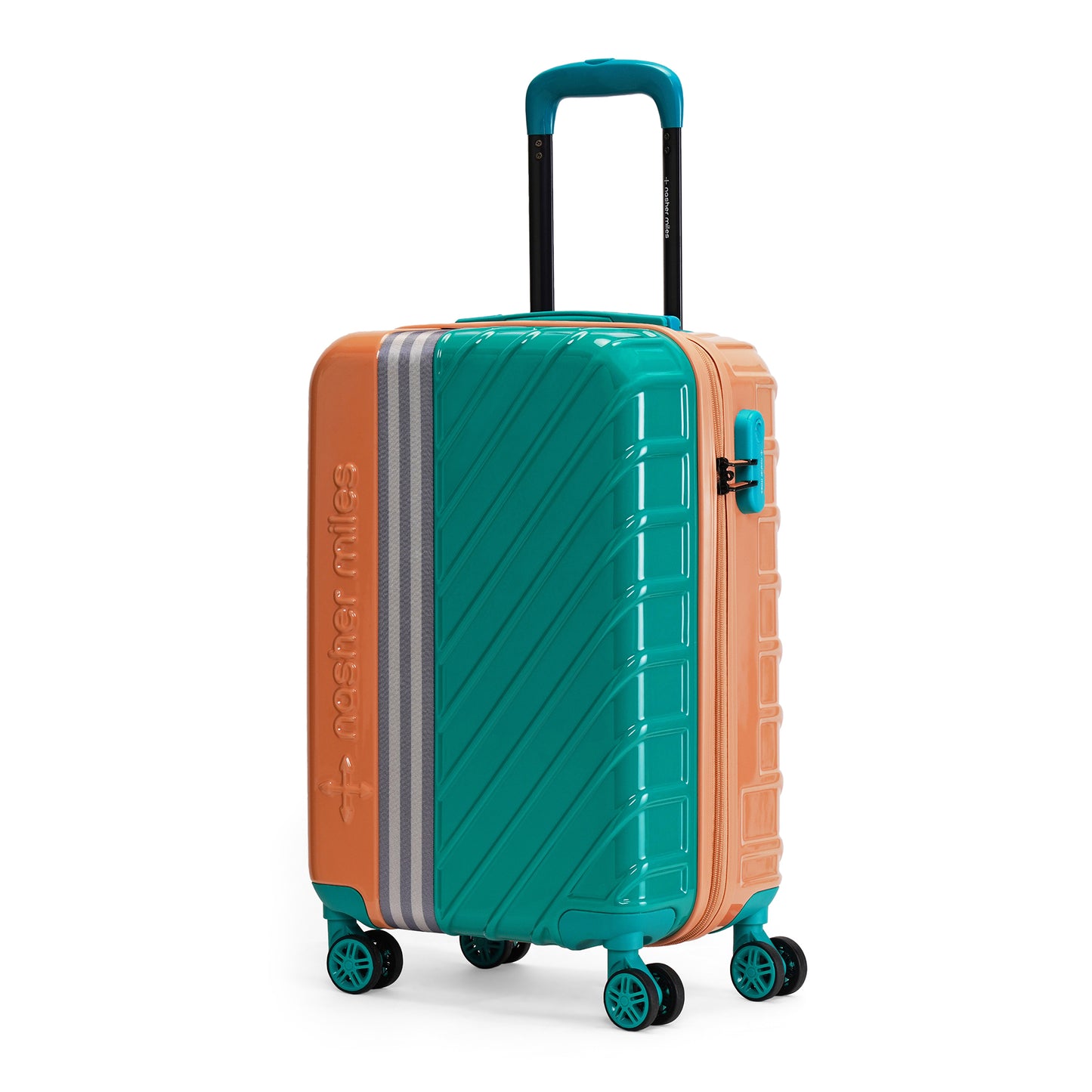 Nasher Miles Vegas Hard-Sided Polycarbonate Cabin Luggage Peach&Sea Blue 20 inch |55 Trolley Bag