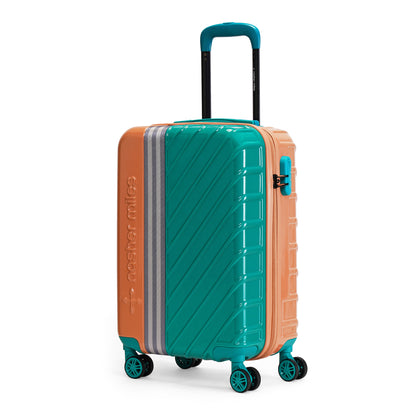 Nasher Miles Vegas Hard-Sided Polycarbonate Cabin Luggage Peach&Sea Blue 20 inch |55 Trolley Bag