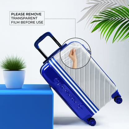 Nasher Miles Vegas Hard-Sided Polycarbonate Cabin Luggage Blue&Silver 20 inch |55 Trolley Bag