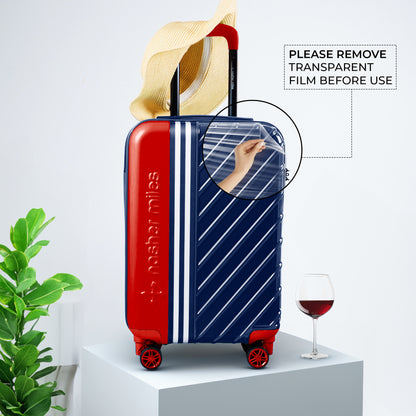 Nasher Miles Vegas Hard-Sided Polycarbonate Cabin Luggage Red&Blue 20 inch |55 Trolley Bag