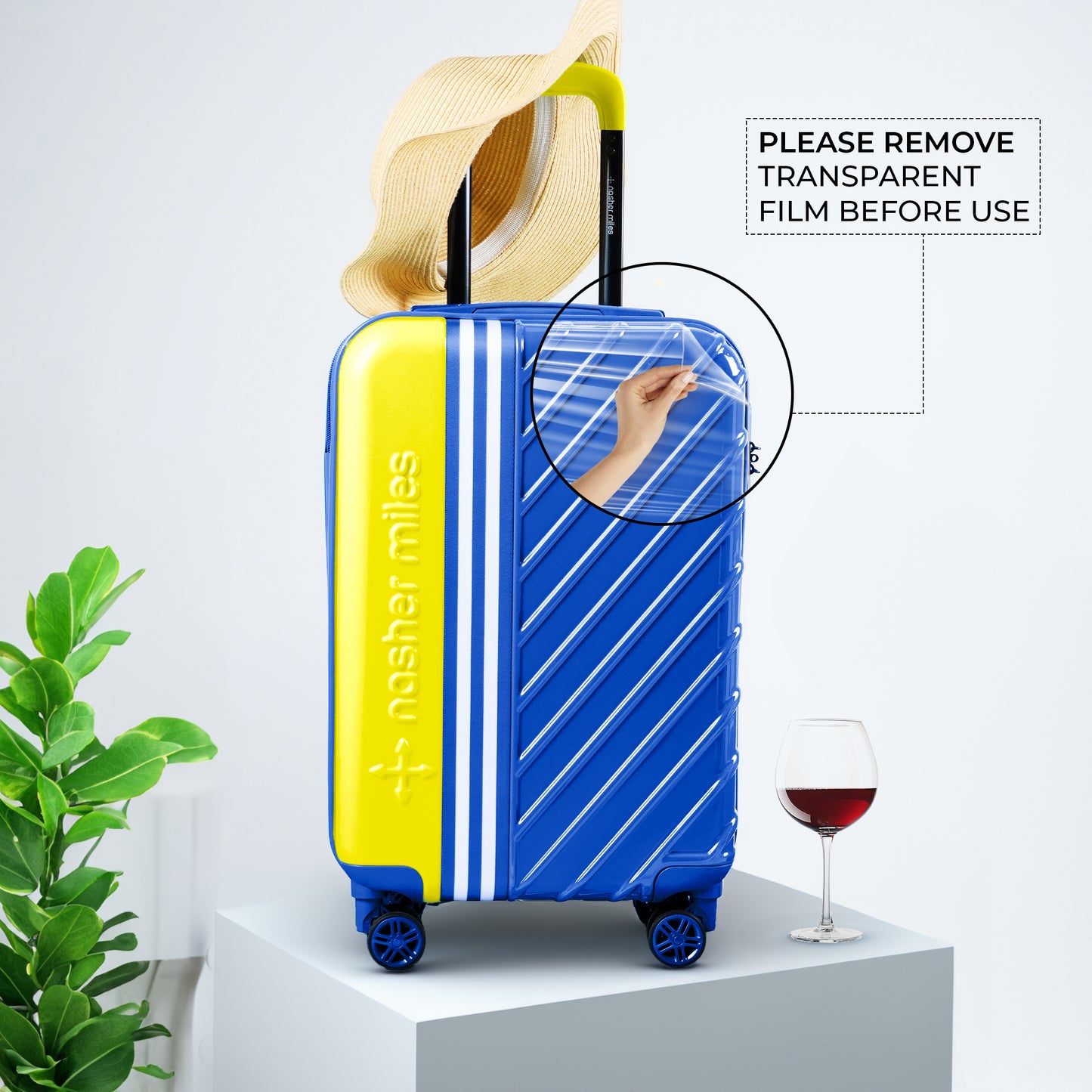 Nasher Miles Vegas Hard-Sided Polycarbonate Cabin Luggage Lime Green&Azure Blue 20 inch |55 Trolley Bag