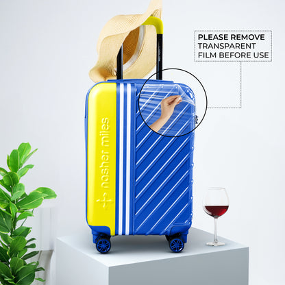 Nasher Miles Vegas Hard-Sided Polycarbonate Cabin Luggage Lime Green&Azure Blue 20 inch |55 Trolley Bag