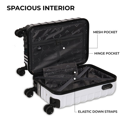 Nasher Miles Vegas Hard-Sided Polycarbonate Cabin Luggage Black&White 20 inch |55 Trolley Bag