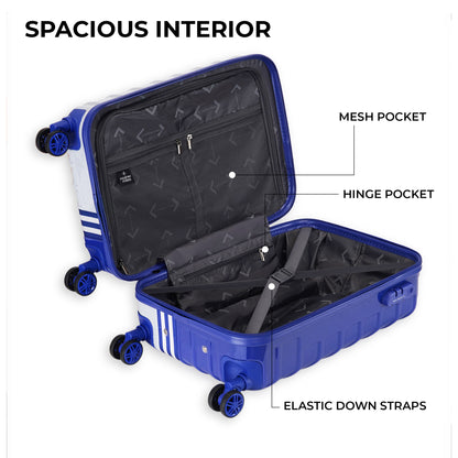Nasher Miles Vegas Hard-Sided Polycarbonate Cabin Luggage Blue&Silver 20 inch |55 Trolley Bag