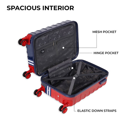 Nasher Miles Vegas Hard-Sided Polycarbonate Cabin Luggage Red&Blue 20 inch |55 Trolley Bag