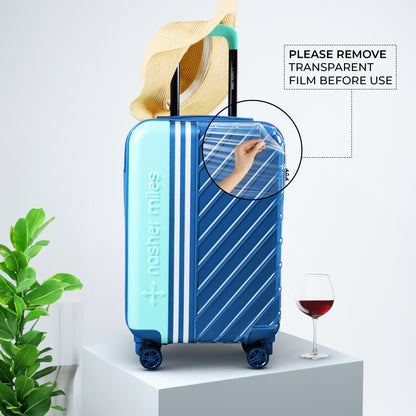Nasher Miles Vegas Hard-Sided Polycarbonate Cabin Luggage Teal&Dark Blue 20 inch |55 Trolley Bag