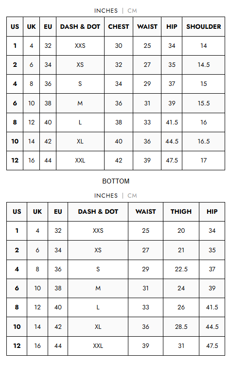 Size Chart for MULTICOLOUR CROCHET KNIT MAXI