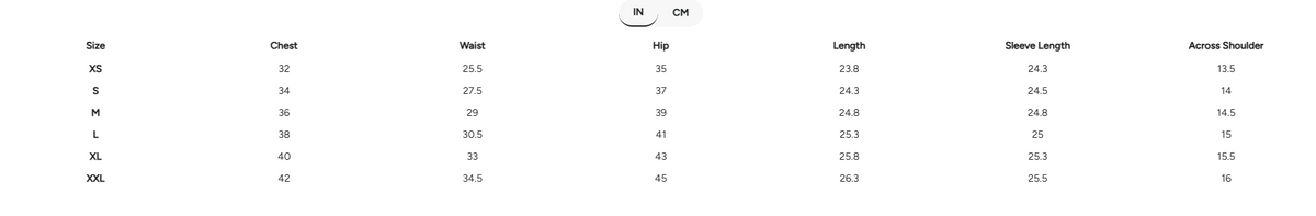 Size Guide