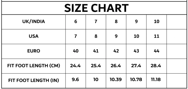 Size Chart for MONACO