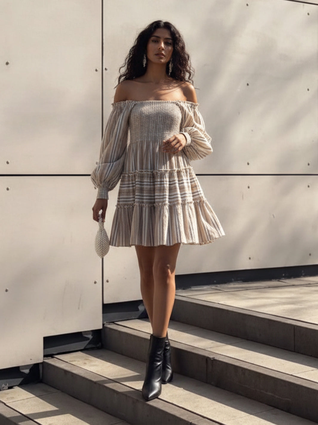 Smocking Stripe Dress