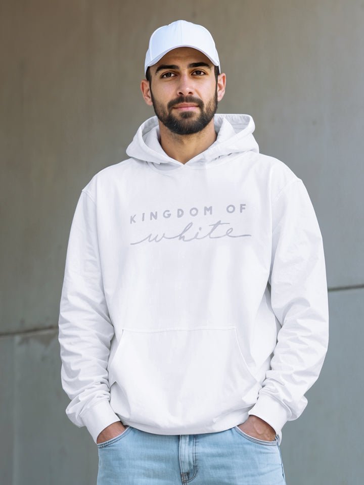 White Logo Print Hoodie