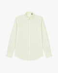 Bare Brown Button Down Collar Linen Shirt, Slim Fit with Full Sleeve - Yellow