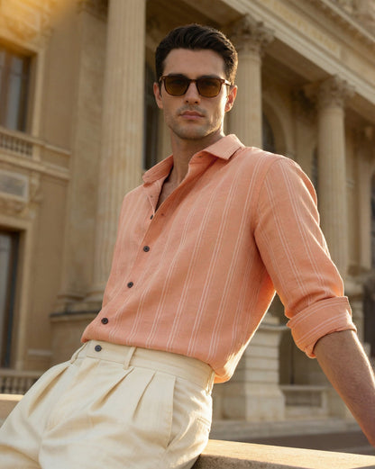 The Solara Linen Stripes Shirt