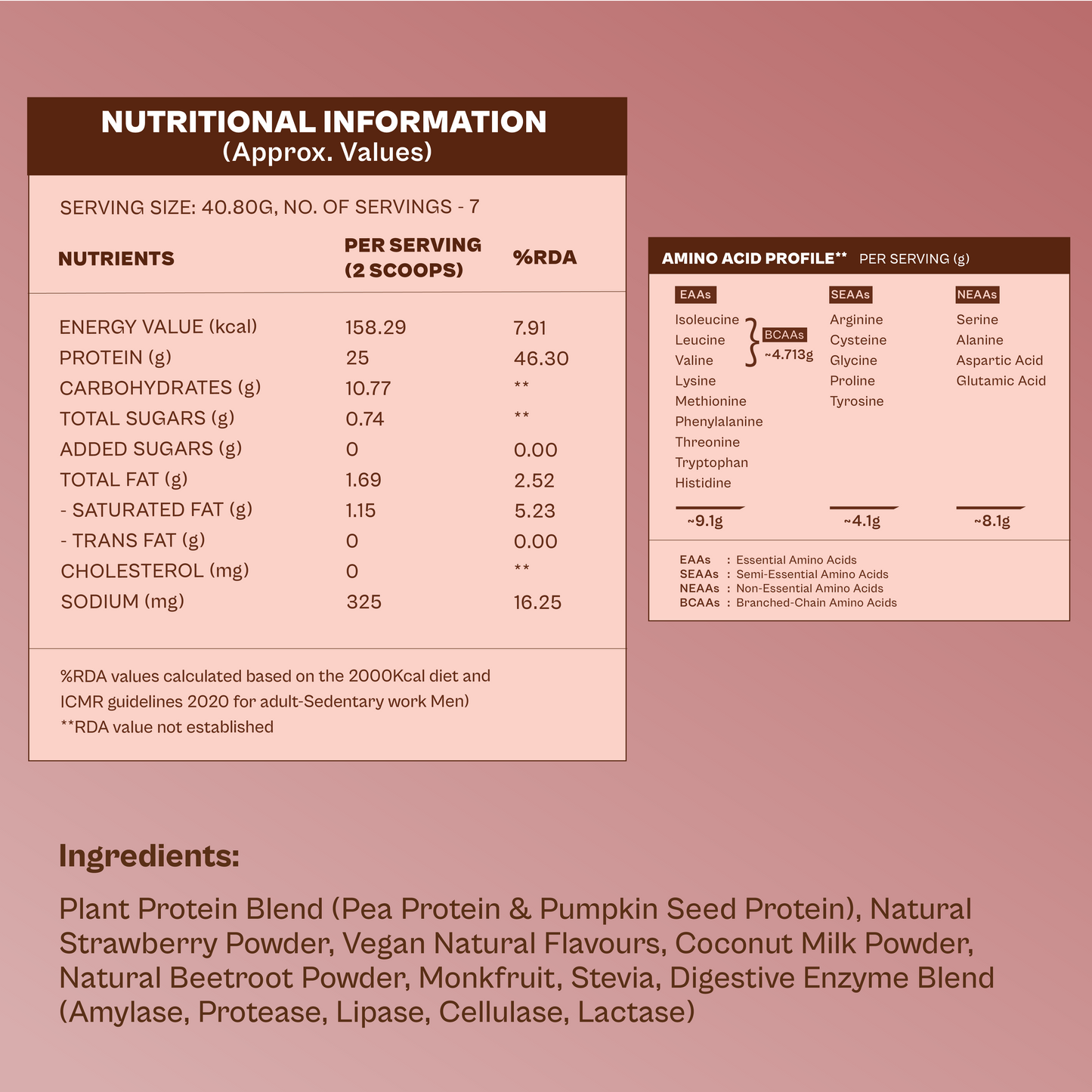 Origin Nutrition Daily Plant Protein  Strawberry Delight