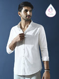 White Solid Slub Shirt | Kingdom Of White at Broadway