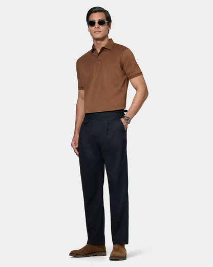 The Gurkha Runway Pant Bourbon Navy Stripes