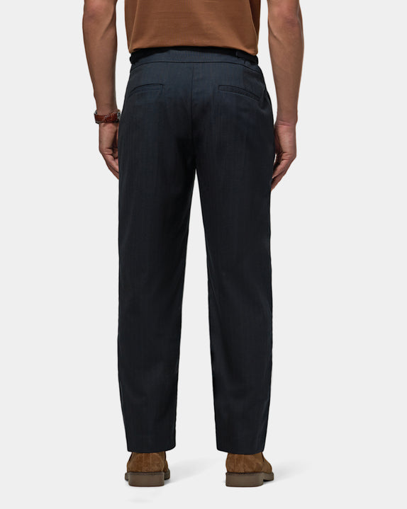 The Gurkha Runway Pant Bourbon Navy Stripes