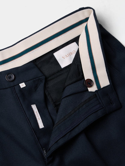 The Relaxed Textured Runway Pant Navy