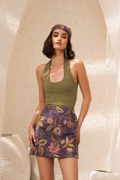 TAYLOR Embroidered Mini Skirt