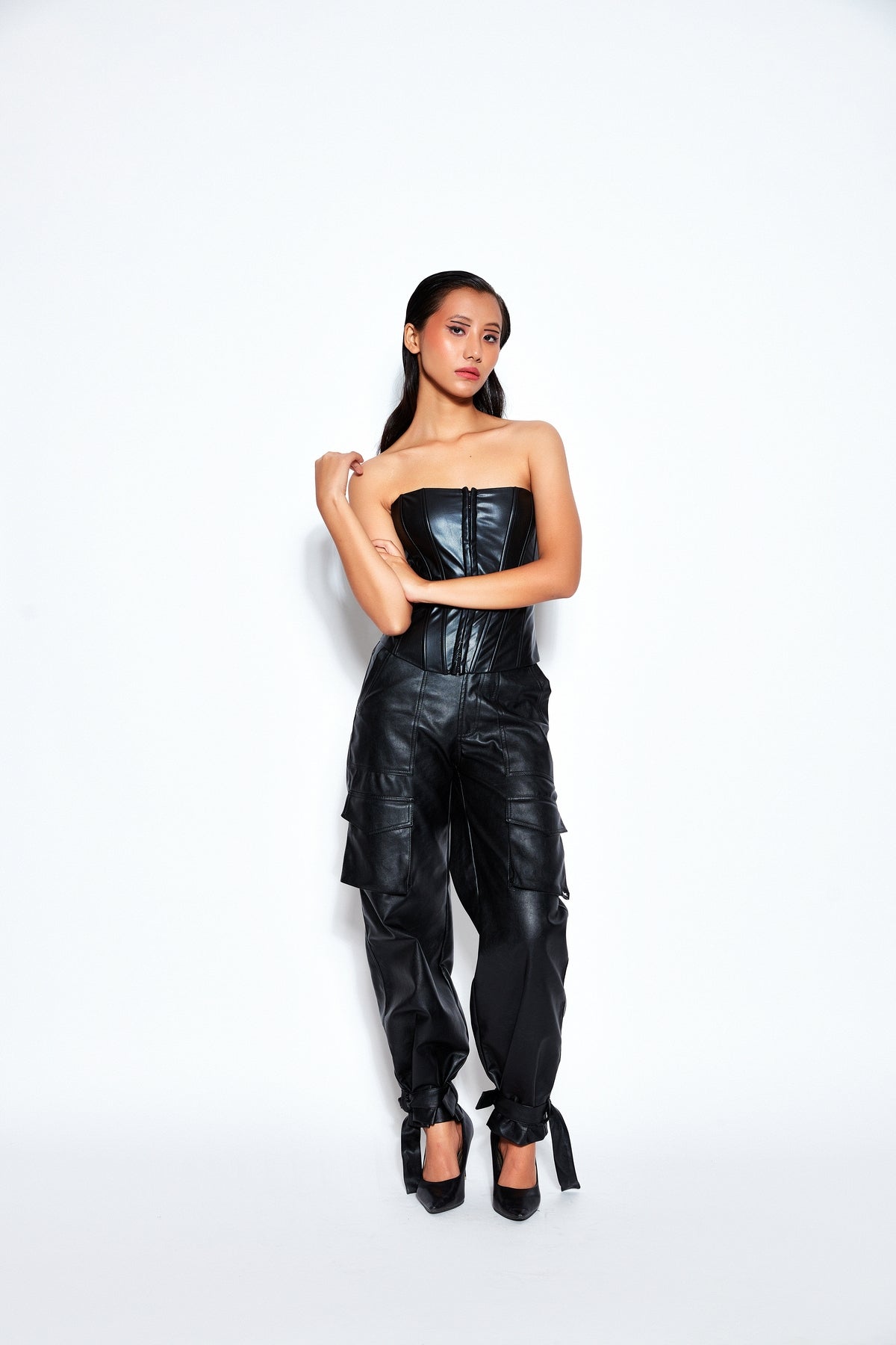 Faux Leather Corset Top