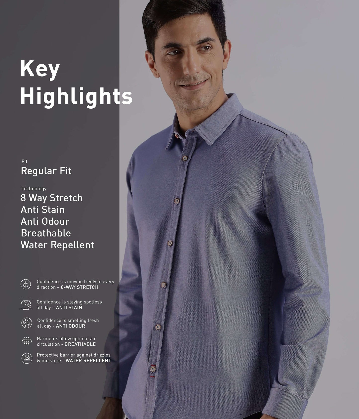 Shirt | Anti Stain Anti Odor Water Repellent   BLUEPINE