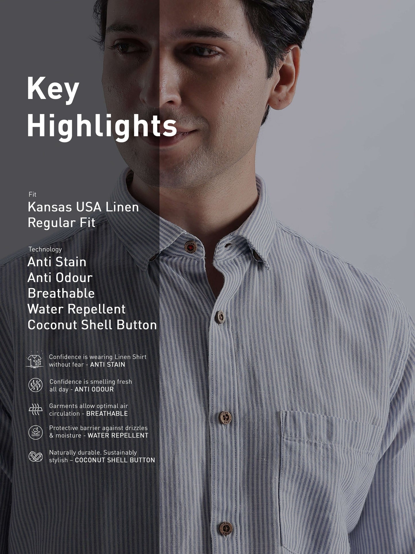 Shirt | Anti Stain Anti Odor Water Repellent  SKYLINEBLUE