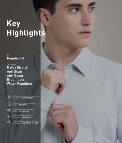 Shirt | Anti Stain Anti Odor Water Repellent   ETHEREALBLUE