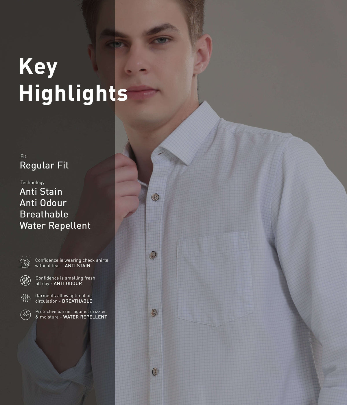Shirt | Anti Stain Anti Odor Water Repellent   BLUECRACKERS