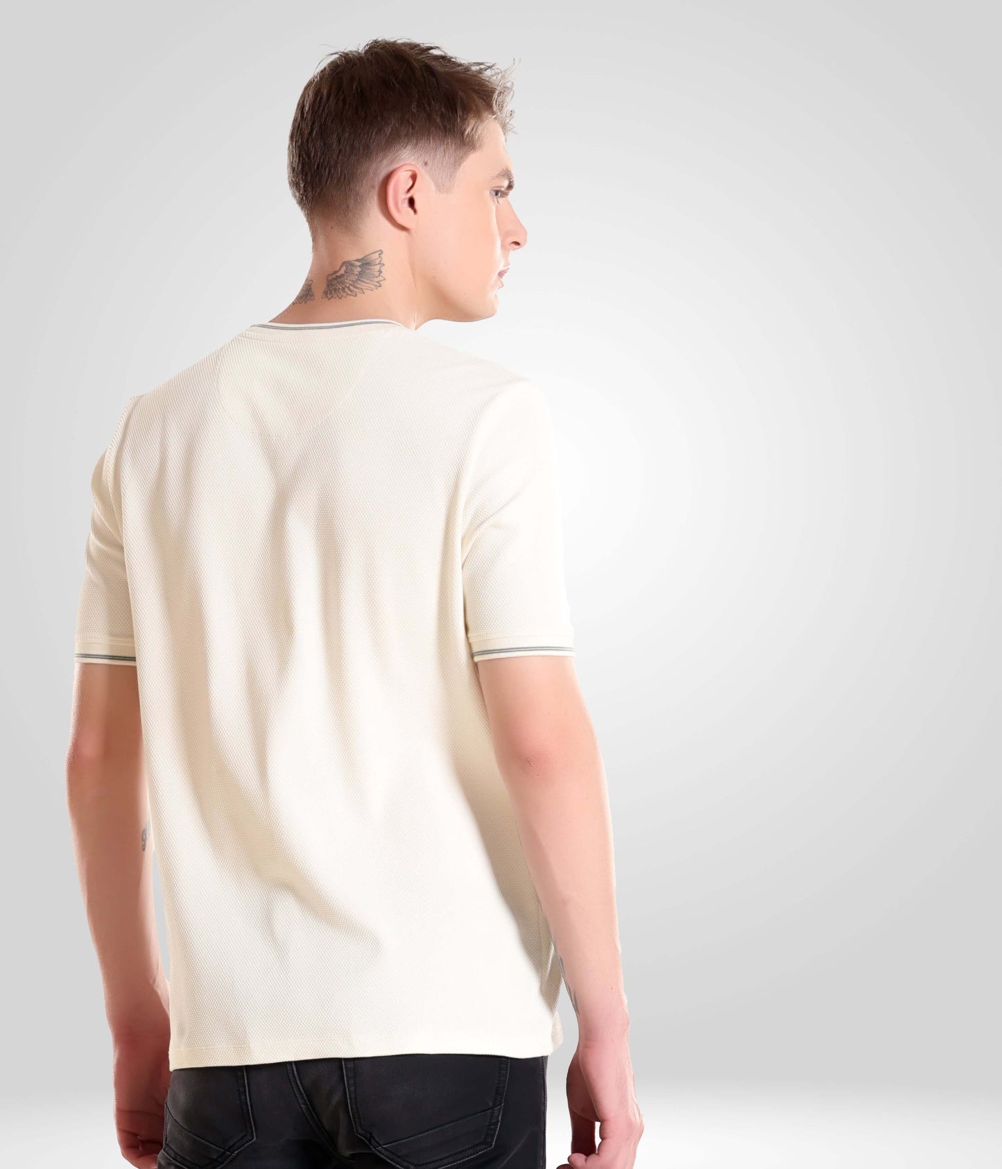 Crew Neck Tshirt |Cool Tech + UV Protectant + Anti Odour  PEARLOFFWHITE