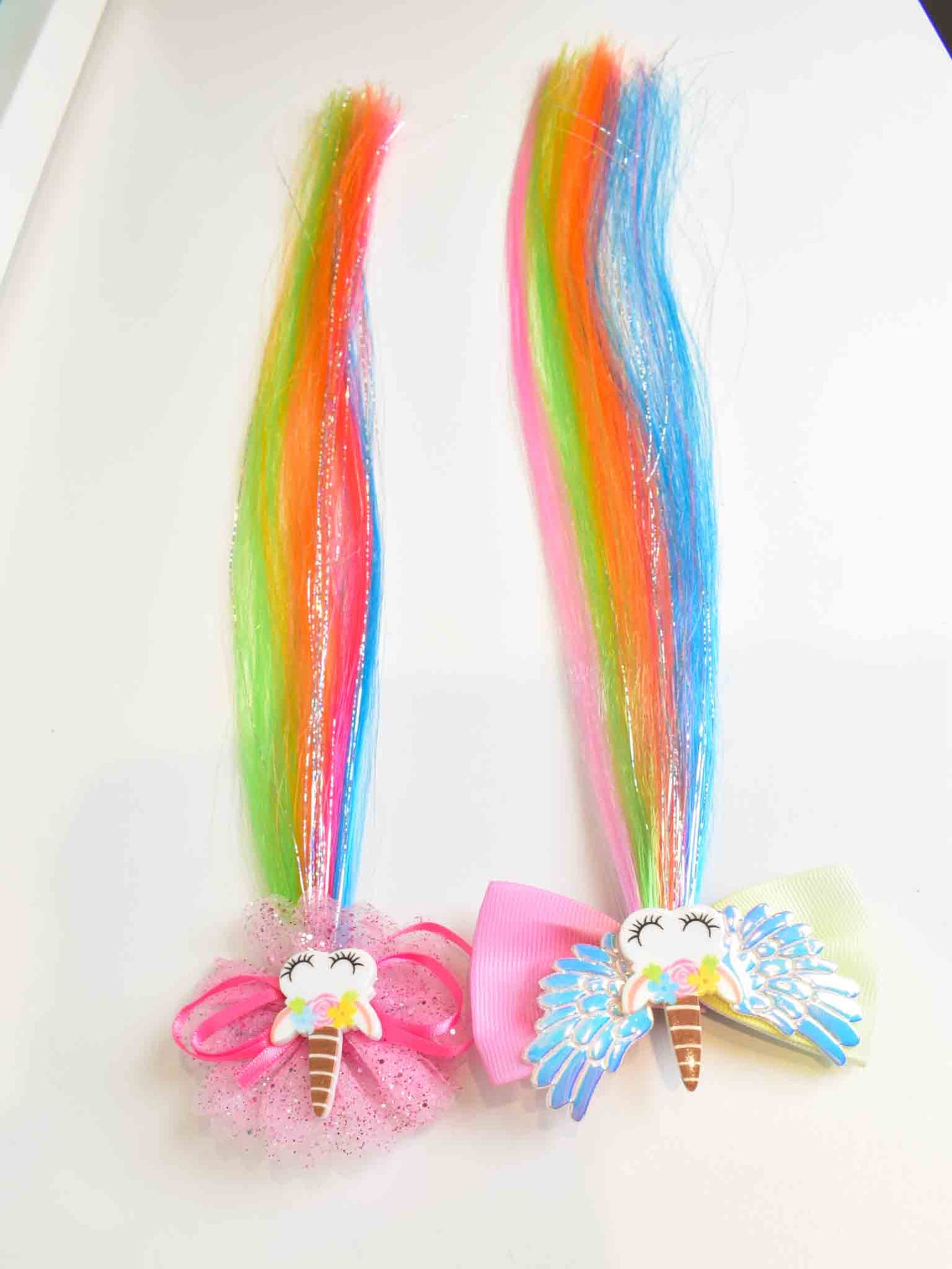 Unicorn Clip in coloured hair extensions for kids