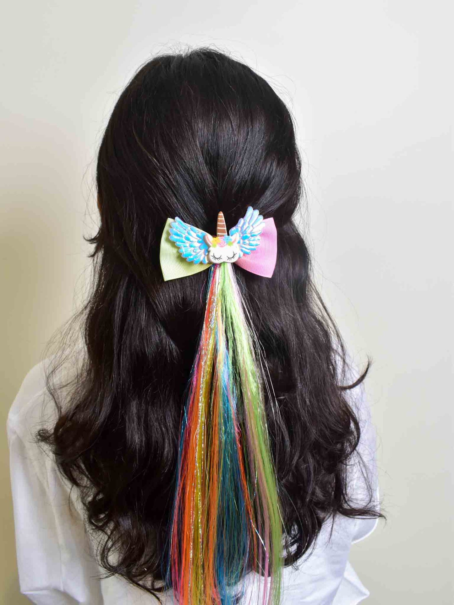 Unicorn Clip in coloured hair extensions for kids