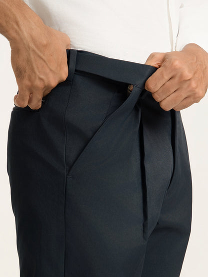 Japanese Navy Straight Fit Pleated Formal Trousers