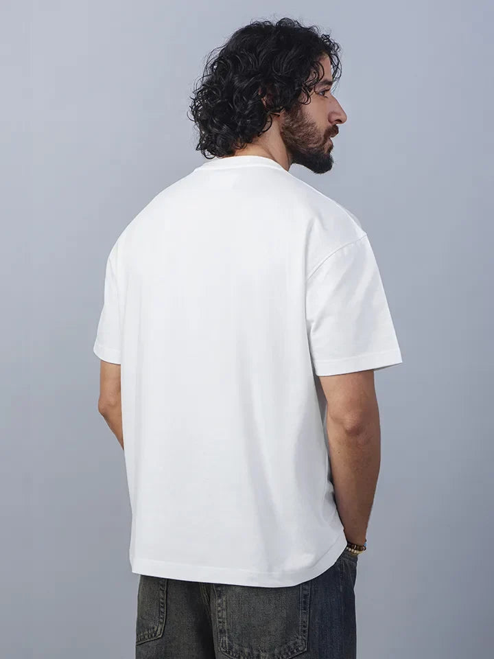 Windward 100% Cotton White Graphic T-Shirt - Back view