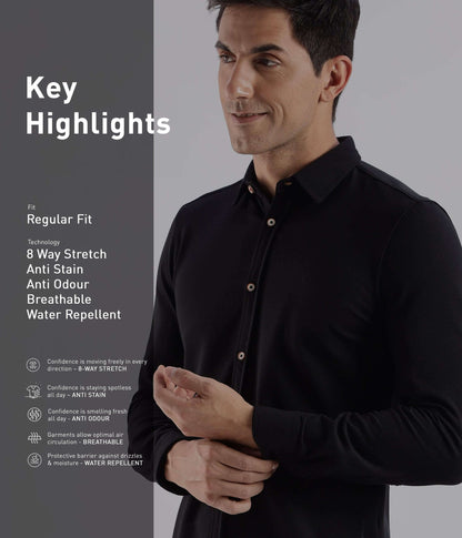 Shirt | Anti Stain Anti Odor Water Repellent   VENICEBLACK