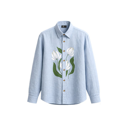 White Lotus Full Sleeve Linen Shirt