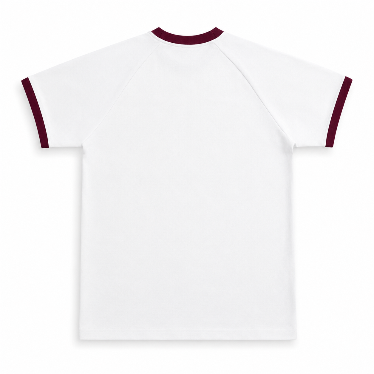 Ringer Raglan Tee - White / Burgundy