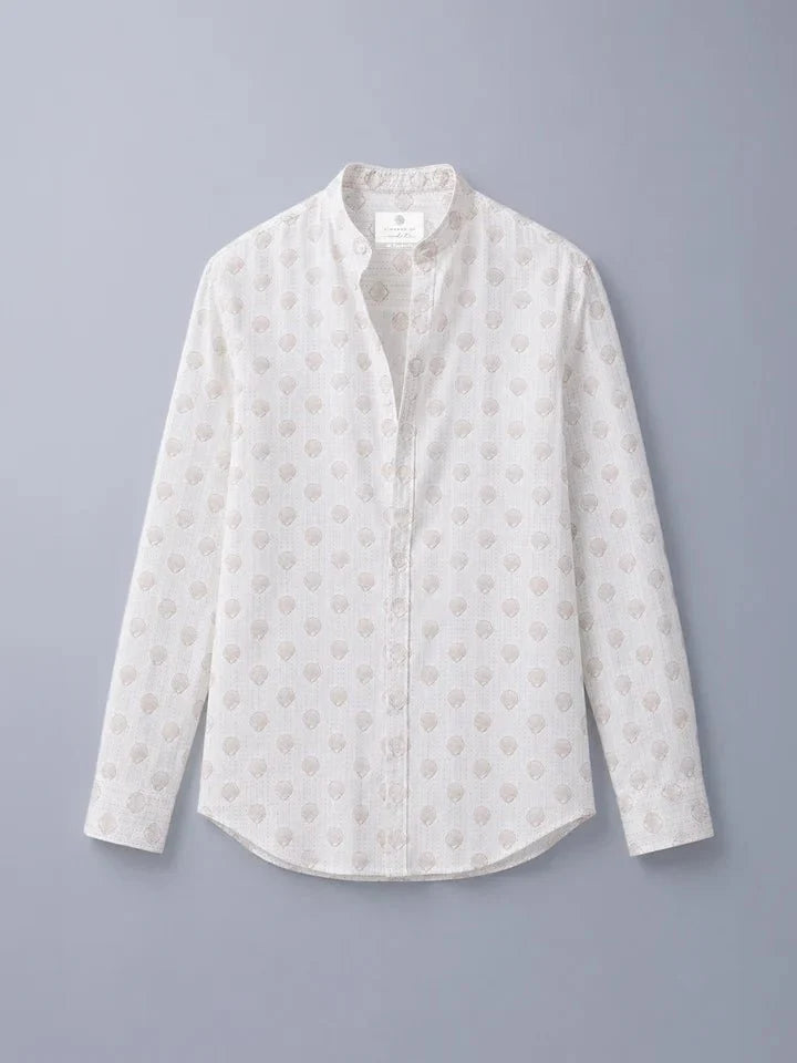 Coastline White Cotton Linen Shirt normal view
