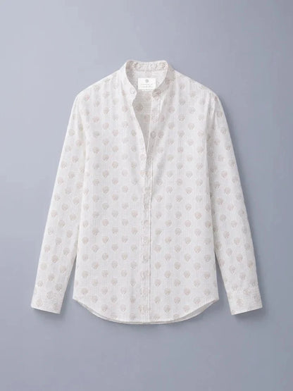 Coastline White Cotton Linen Shirt normal view