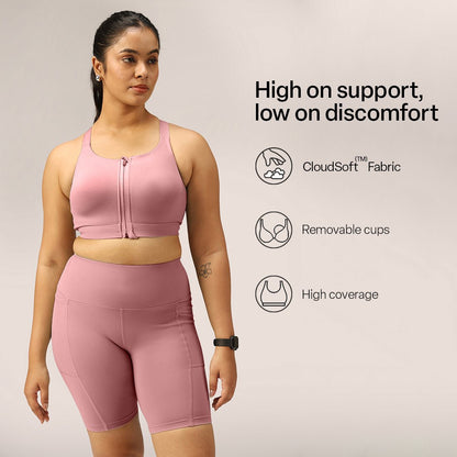 Zip-Up Sports Bra