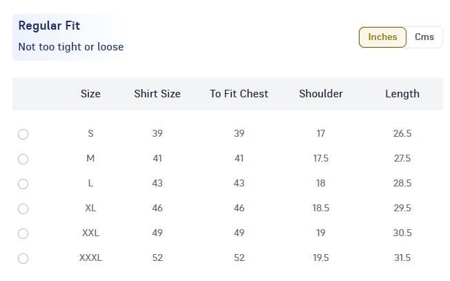 Size Guide
